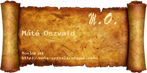 Máté Oszvald névjegykártya